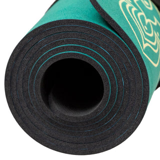 Yogamatte Naturkautschuk rutschfest recycelte Mikrofaser mit Mandala extra dick