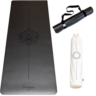 Non-slip yoga mat made of natural rubber with Japanese grip surface