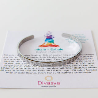 Armreif Inhale Exhale Gravur Mantra Schmuck yoga Schmuck