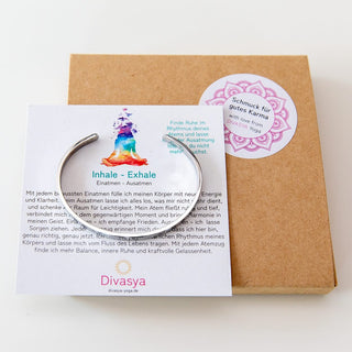 Armreif Inhale Exhale Gravur Mantra Schmuck yoga Schmuck