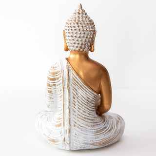 Buddha Figur gold weiß für yoga Meditation