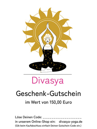 150 Euro Geschenkgutschein von Divasya Yoga Gutschein