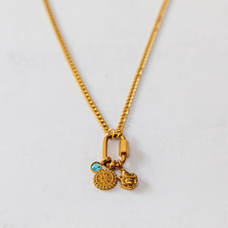 Ganesha Kette Halskette vergoldet Anhänger