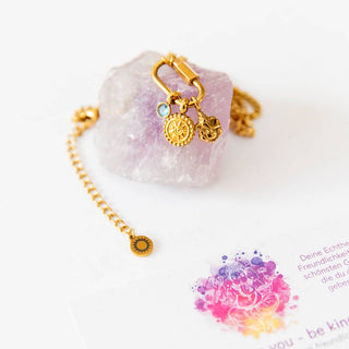 Ganesha Kette Halskette vergoldet Anhänger