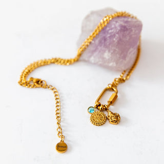 Ganesha Kette Halskette vergoldet Anhänger