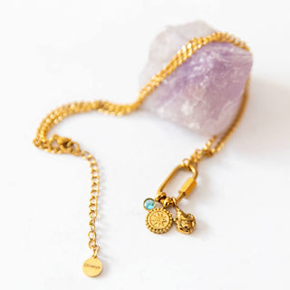 Ganesha Kette Halskette vergoldet Anhänger