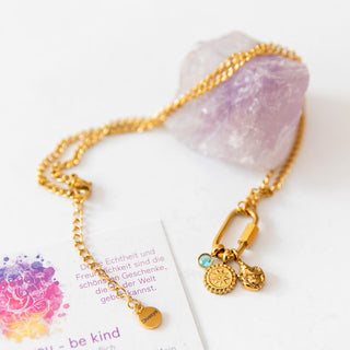 Ganesha Kette Halskette vergoldet Anhänger