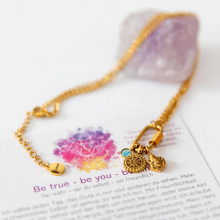 Ganesha Kette Halskette vergoldet Anhänger