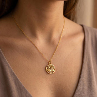 Halskette Gold mit Yoga Anhänger Mandala