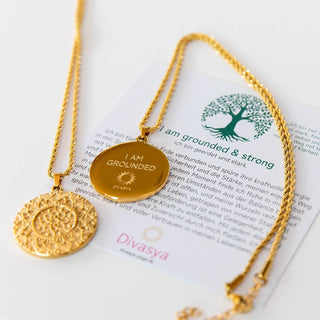 Halskette mit Anhänger Mandala gold