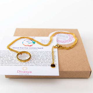 Kette mit Ring vergoldet mit Gravur Yoga Schmuck
