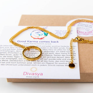 Kette mit Ring vergoldet mit Gravur Yoga Schmuck