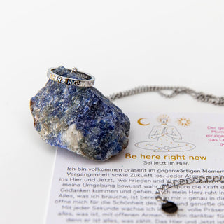 Kette mit Ring Mantra Gravur Edelstahl Yoga Schmuck