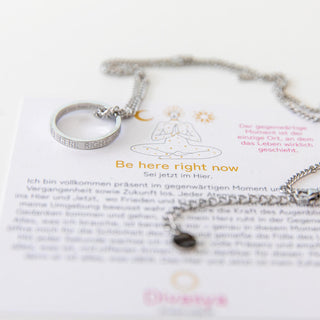 Kette mit Ring Mantra Gravur Edelstahl Yoga Schmuck