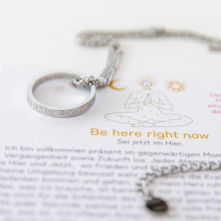 Kette mit Ring Mantra Gravur Edelstahl Yoga Schmuck