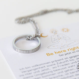 Kette mit Ring Mantra Gravur Edelstahl Yoga Schmuck