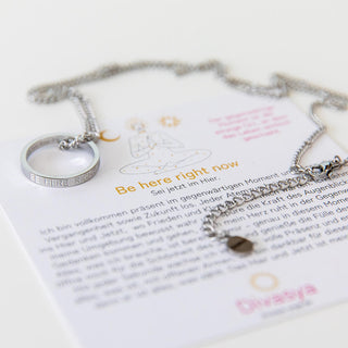 Kette mit Ring Mantra Gravur Edelstahl Yoga Schmuck