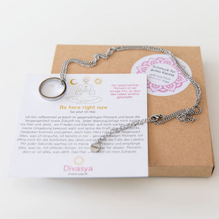 Kette mit Ring Mantra Gravur Edelstahl Yoga Schmuck