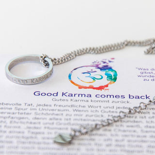 Kette mit Ring Gravur silber Mantra spiritueller Schmuck yoga Schmuck
