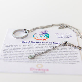 Kette mit Ring Gravur silber Mantra spiritueller Schmuck yoga Schmuck