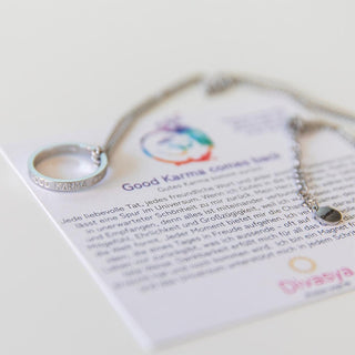 Kette mit Ring Gravur silber Mantra spiritueller Schmuck yoga Schmuck