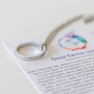 Kette mit Ring Gravur silber Mantra spiritueller Schmuck yoga Schmuck