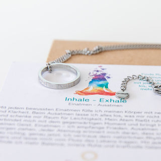 Kette mit Ring Gravur Edelstahl Yoga Schmuck spirituell