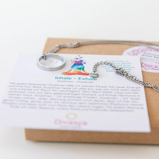 Kette mit Ring Gravur Edelstahl Yoga Schmuck spirituell
