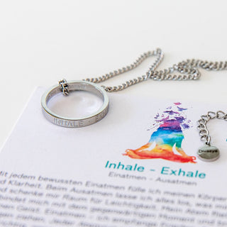 Kette mit Ring Gravur Edelstahl Yoga Schmuck spirituell