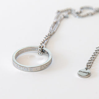 Kette mit Ring Gravur Edelstahl Yoga Schmuck spirituell