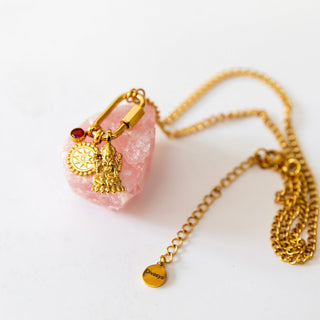 Lakshmi Kette Halskette vergoldet Edelstahl Lakshmi Anhänger