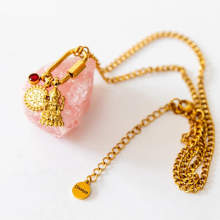 Lakshmi Kette Halskette vergoldet Edelstahl Lakshmi Anhänger