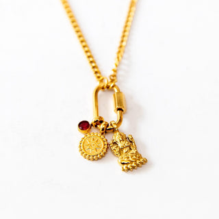 Lakshmi Kette Halskette vergoldet Edelstahl Lakshmi Anhänger