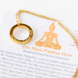 Mantra Halskette Gold Om Mani Padme Hum Buddha