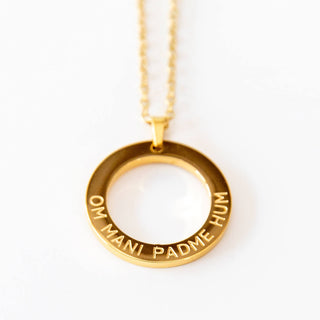 Mantra Halskette Gold Om Mani Padme Hum Buddha