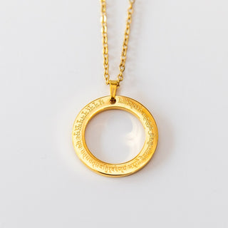 Mantra Kette vergoldet Gayatri Mantra Gravur