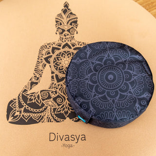 Meditationskissen schwarz rund Yoga Kissen
