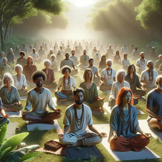 Meditation mit Mala Kette und Mantra