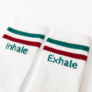Socken mit Yoga Motiv inhale exhale namaste Bio Baumwolle