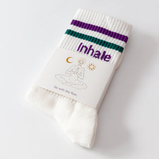 Socken mit Yoga-Motiv: Inhale Exhale | Namasté | 3 Farben