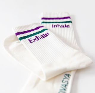 Socken mit Yoga-Motiv: Inhale Exhale | Namasté | 3 Farben