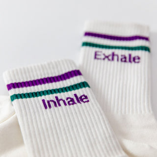 Socken mit Yoga-Motiv: Inhale Exhale | Namasté | 3 Farben