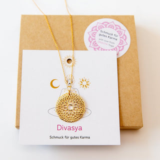 Spirituelle Kette Gold Blume des lebens