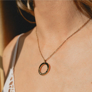 Mantra Halskette Gold Om Mani Padme Hum spiritueller Schmuck