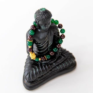 Yoga Armband aus Granat mit goldenem Buddha Kopf