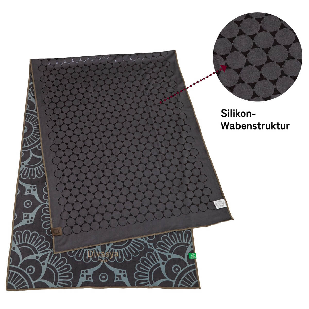 Set Asciugamani Yoga DIVASYA | Microfibra Riciclata | Antiscivolo | 183x61 Cm + Asciugamano Viso | Per Hot Yoga E Viaggi - Foto 5