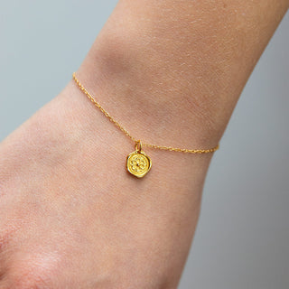 Yoga Armband Gold Mandala-Blüte Anhänger