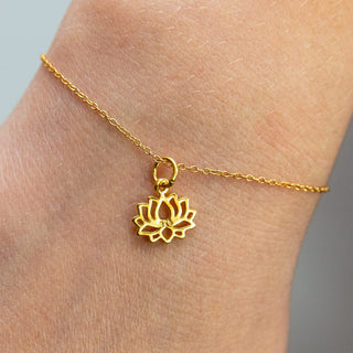 Yoga Armband Gold Lotus Blüte Anhänger