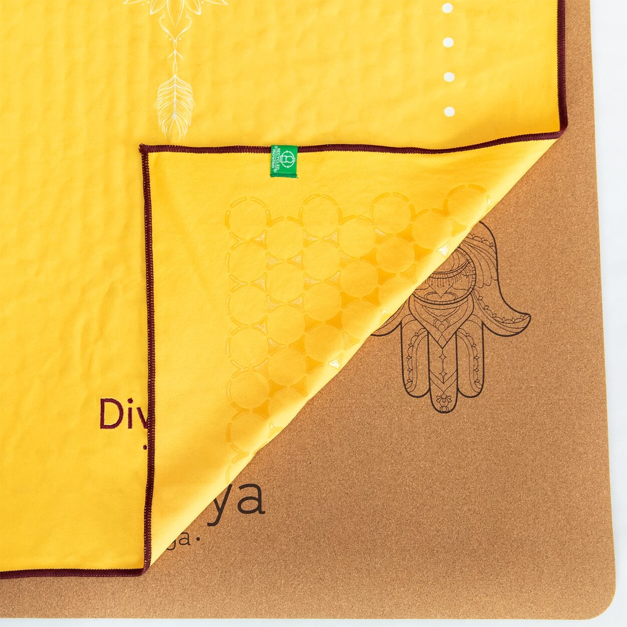 Set Asciugamani Yoga DIVASYA | Microfibra Riciclata | Antiscivolo | 183x61 Cm + Asciugamano Viso | Per Hot Yoga E Viaggi - Foto 10