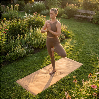 Tappetino yoga in sughero con gomma naturale, tracolla e copertura protettiva